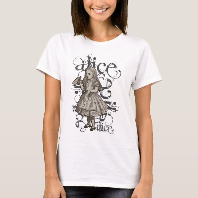 Camiseta Alicia en Grunge del país de las maravillas (Anverso)