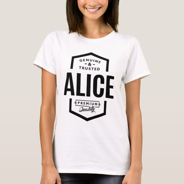 Camiseta Alicia Nombre personalizado Cumpleaños (Anverso)