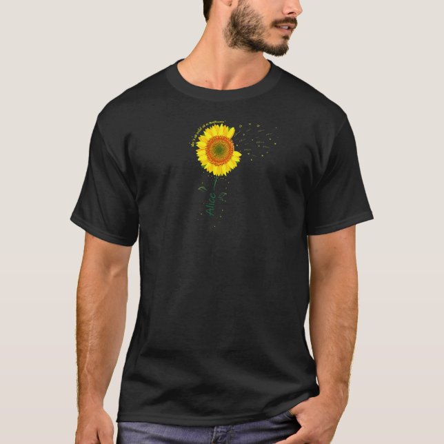 Camiseta Alicia para mujeres chica Alice Name Sunflower (Anverso)