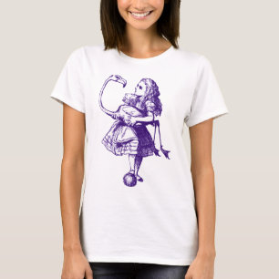 Camiseta Alicia y el flamenco entintaron púrpura