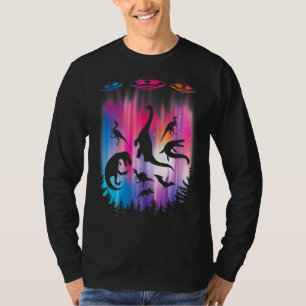 Camiseta Alien Abducción Dinosaurios Volando Saucer Ufo