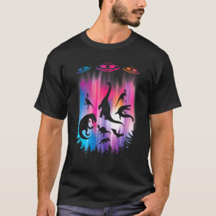 Camiseta Alien Abducción Dinosaurios Volando Saucer Ufo