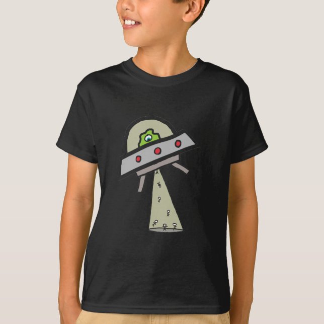 Camiseta Alien Abducción OVNI Flying Saucer (Anverso)