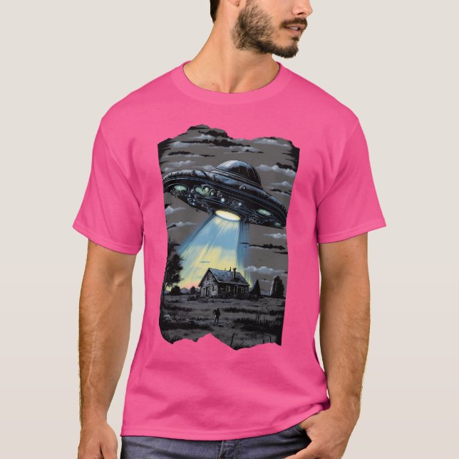 Camiseta Alien Abducción Ufo Flying Saucer (Anverso)