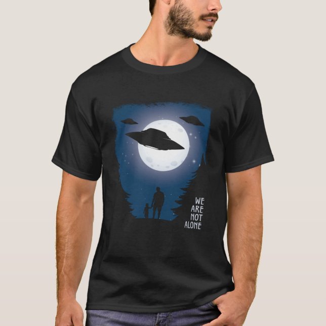 Camiseta Alien Abduction  UFO We Are Not Alone (Anverso)