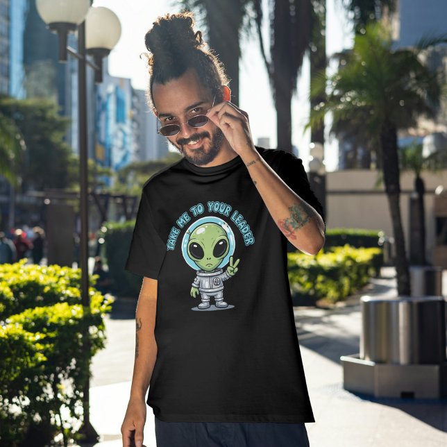 Camiseta Alien amable me lleva a su Personalizado líder (Subido por el creador)