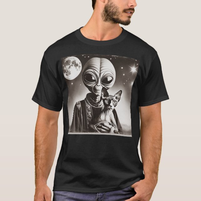 Camiseta Alien and the Sphinx Cat (Anverso)