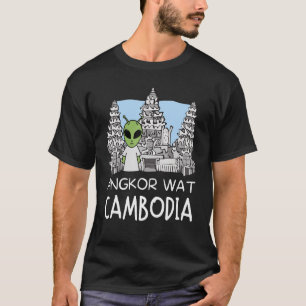 Camiseta Alien Angkor Wat Templo Histórico Khmer Camboya