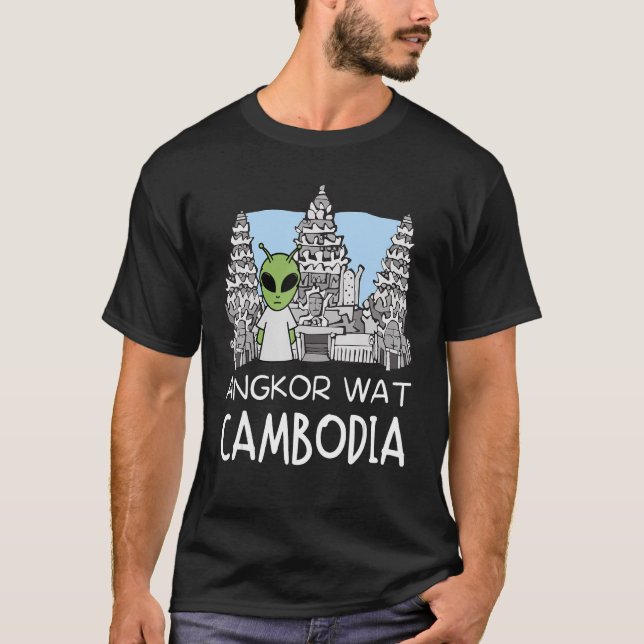 Camiseta Alien Angkor Wat Templo Histórico Khmer Camboya (Anverso)
