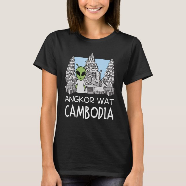 Camiseta Alien Angkor Wat Templo Histórico Khmer Camboya (Anverso)