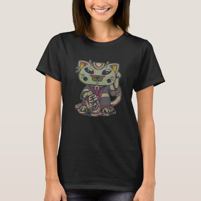 Camiseta Alien Beckoning Cat Maneki Neko   Cat (Anverso)