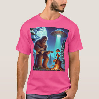 Camiseta Alien Bigfoot Guitar Sasquatch Ufo Regalos Para Ho