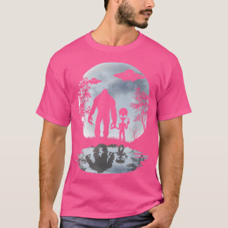 Camiseta Alien Bigfoot Moon Sasquatch Ufo Extraterrestre
