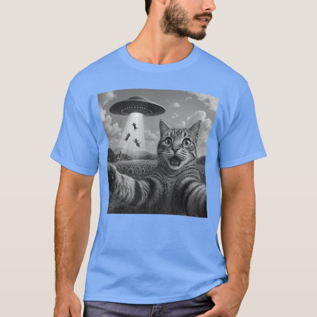 Camiseta Alien Cat Sie UFO Gifts Men Women ees Funny Cat fu (Anverso)