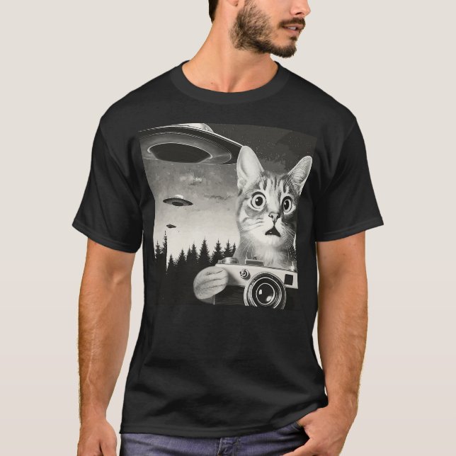 Camiseta Alien Cat UFO Camera Graphic Alien Feline Photogra (Anverso)