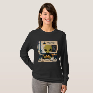 Camiseta Alien Coffee Buenas Vibraciones Manga Larga