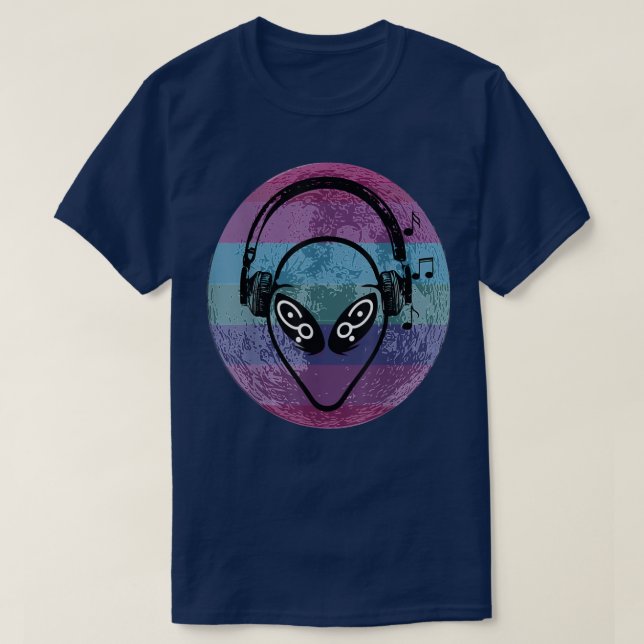 Camiseta Alien Colorful rainbow Full Moon Music (Diseño del anverso)