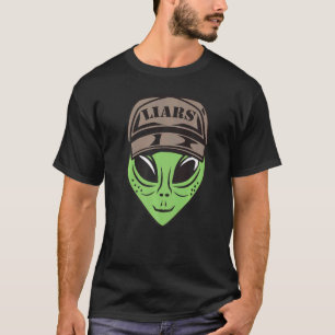 Camiseta Alien Con Una Tapa Y Mentiras Escritas En Ella Ali