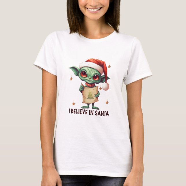 Camiseta Alien, creo en Santa (Anverso)