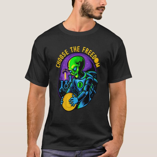 Camiseta Alien Cryptocurrency Bitcoin 2 (Anverso)