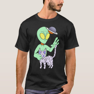 Camiseta Alien Cute Paga Un Gato Para El Mascota De Papá Ga
