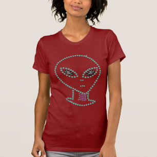 Camiseta Alien de diseño Diamante de imitación