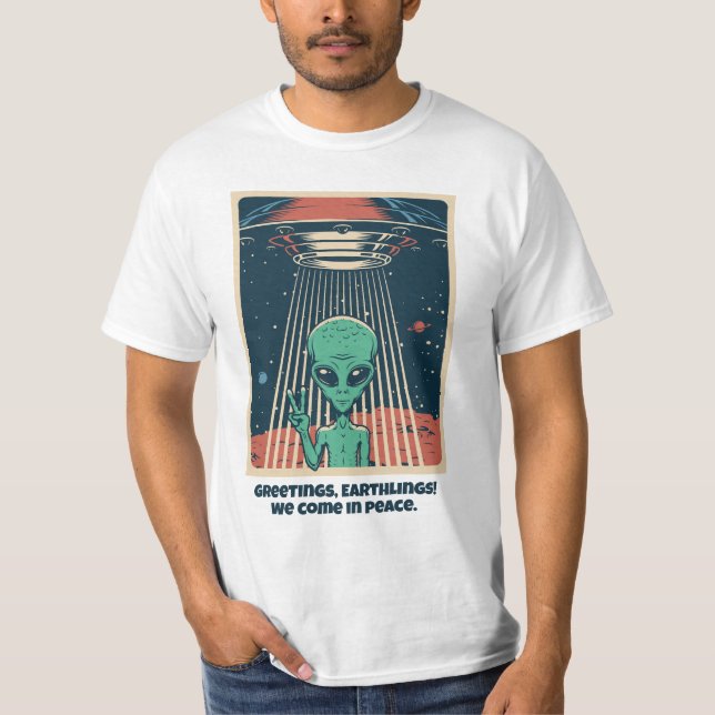 Camiseta Alien de OVNI de texto de personalizado (Anverso)