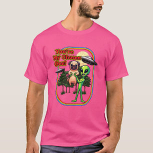 Camiseta Alien de pug marrón gracioso eres elegido un hombr