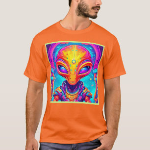 Camiseta Alien del ciborg galáctico con brillo neón