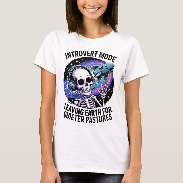 Camiseta Alien del espacio para esqueletos divertidos de la (Anverso)