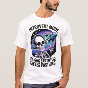 Camiseta Alien del espacio para esqueletos divertidos de la
