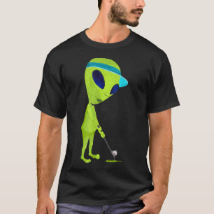 Camiseta Alien divertida jugando golf parodia al golf