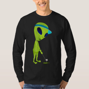 Camiseta Alien divertida jugando golf parodia al golf