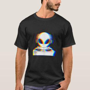 Camiseta Alien Dj Trippy Vaporwave Techno Rave EDM Music Fe