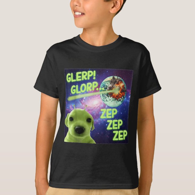 Camiseta Alien Dog Meme Glerp Glorp Funny Space Laser Gift  (Anverso)