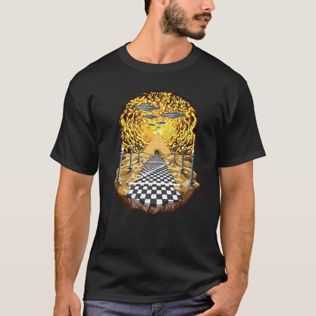 Camiseta Alien Egyptian Pyramids Space Ufo Aliens Science F (Anverso)