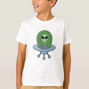 Camiseta Alien en su pequeña nave espacial