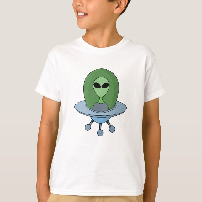 Camiseta Alien en su pequeña nave espacial (Anverso)