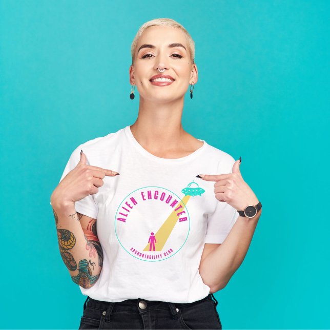 Camiseta Alien Encounter Club Funny Gráfico Verde azulado y (Subido por el creador)