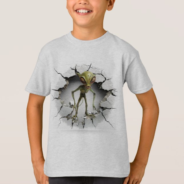 Camiseta Alien escapando de una pared (Anverso)