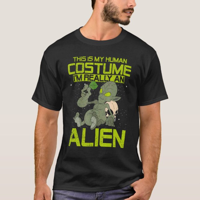 Camiseta Alien Extraterrestre Sci Fi Human Costume Alien (Anverso)