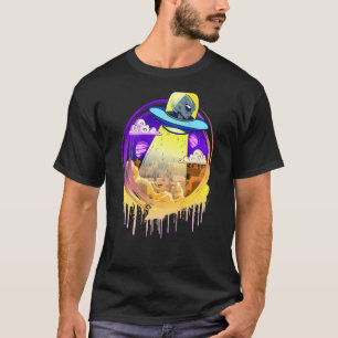 Camiseta Alien Flying Saucer Ufo Space Men Artistic Graphic