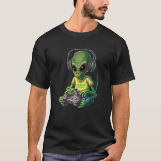 Camiseta Alien Gamer Video Games Boys Kids Teens Gaming Gra