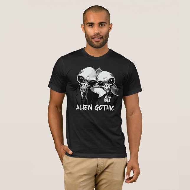 Camiseta Alien Gothic: Fusión Retro (Anverso completo)