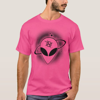 Camiseta Alien Gris 01 Oscuro En Frente Pleno Ligero