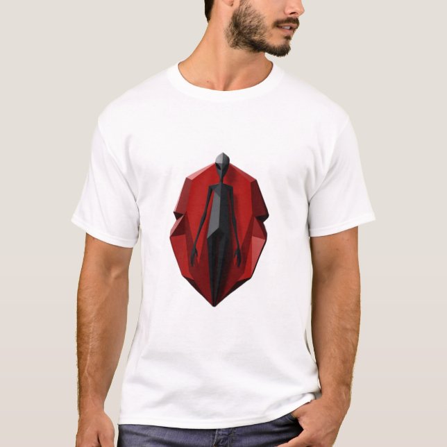 Camiseta alien gris en el espacio de piedra de la sangre (Anverso)