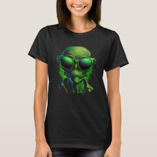 Camiseta Alien Head Alien Face Hipster Gafas de sol UFO