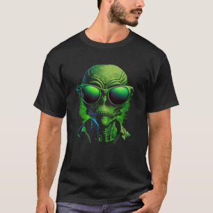 Camiseta Alien Head Alien Face Hipster Gafas de sol UFO