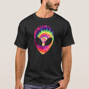 Camiseta Alien Head Face Space UFO Tie Dye Rave EDM Music