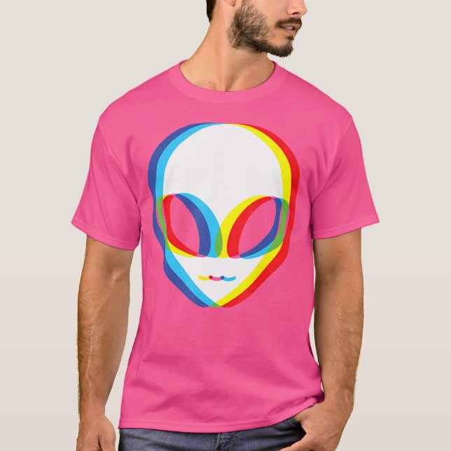 Camiseta Alien Head Glitch Ufo Alien Lover (Anverso)